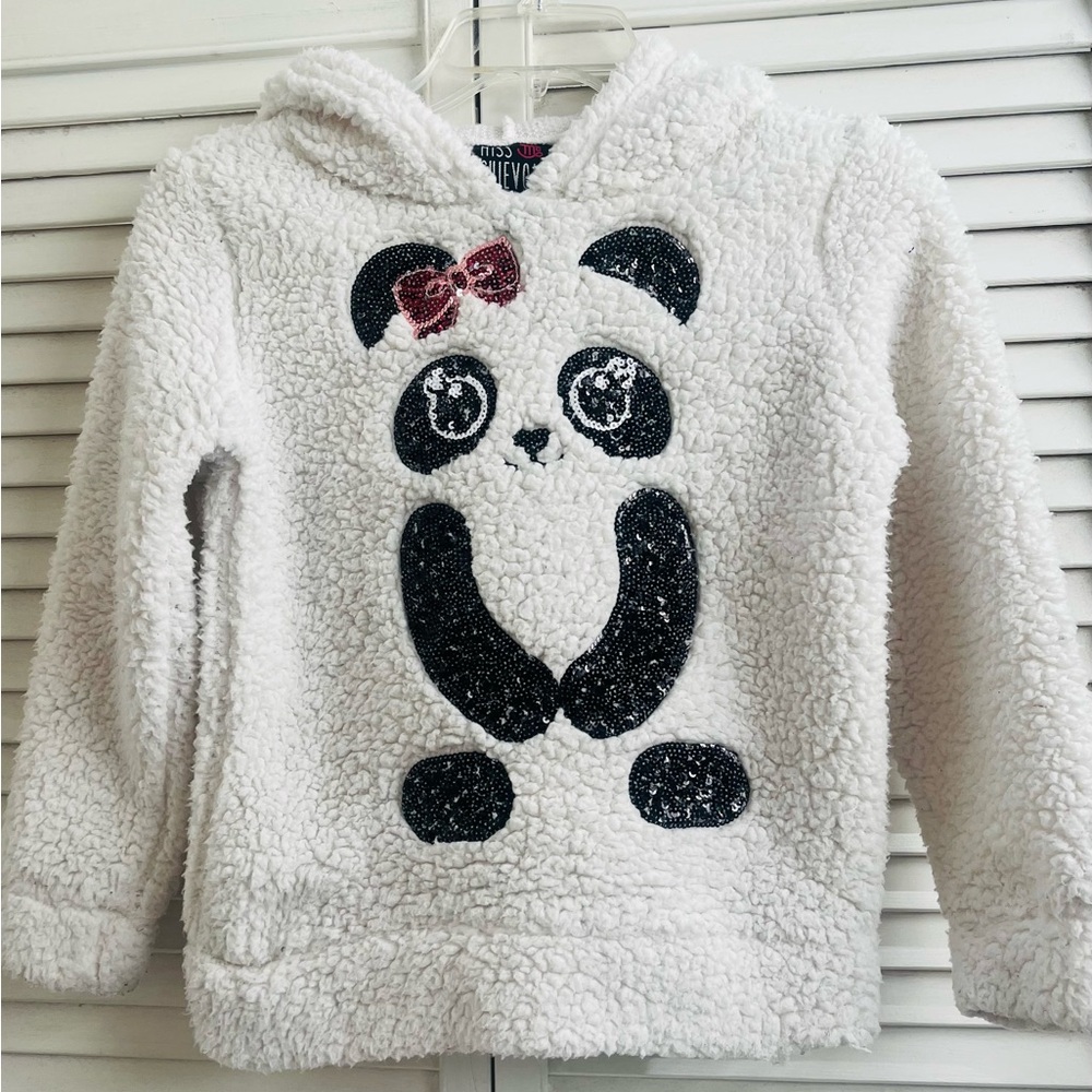 MISS CHIEVOUS White Fleece Panda Hoodie